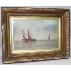 E.J.Bladon Edwardian Seascape Oil on Board