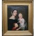 Early 19th c. Family Portrait Painting Oil on Canvas