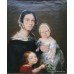Early 19th c. Family Portrait Painting Oil on Canvas