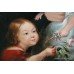 Early 19th c. Family Portrait Painting Oil on Canvas