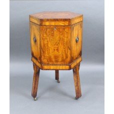 Fine Early 19th c. Inlaid Sheraton Wine Cooler Cellaret