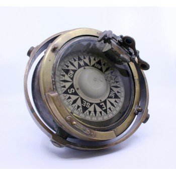 Early 20th c. Bronze Gimballed Compass by F.Smith & Sons