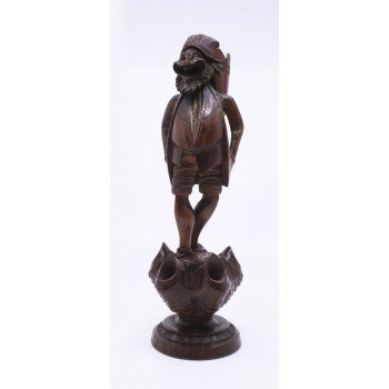 Early 20th c. Swiss Carved Wood Figural Sculpture
