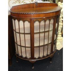 Early 20th c. Mahogany Glazed Bow Fronted Display Cabinet