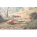 Edwardian Cattle in Landscape Watercolour "On Cannock Chase"