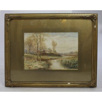 Edwardian English Landscape Watercolour by K E Dalglish