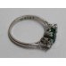 Emerald & Diamond Three Stone Platinum Ring