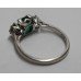 Emerald & Diamond Three Stone Platinum Ring