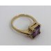 Emerald Cut Amethyst & Diamond 9ct Gold Ring