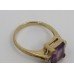 Emerald Cut Amethyst & Diamond 9ct Gold Ring
