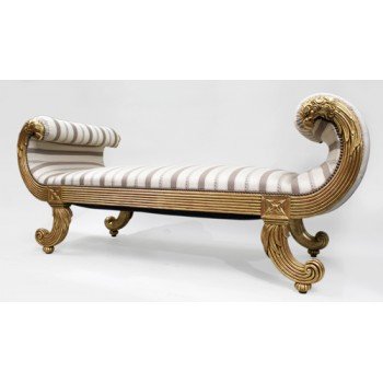 Fine Empire Style Giltwood Window Seat Banquette by Charles-Emile Moinat