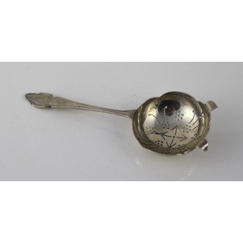 English Mid 20th c. Solid Silver Tea Strainer