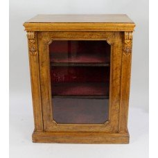 English Mid Victorian Glazed Walnut Pier Cabinet