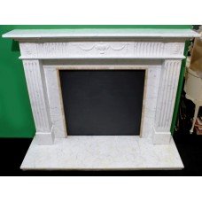 English Adam Style Statuary Marble Fire Surround