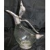 Engraved Silver Plated Glass Duck Claret Jug