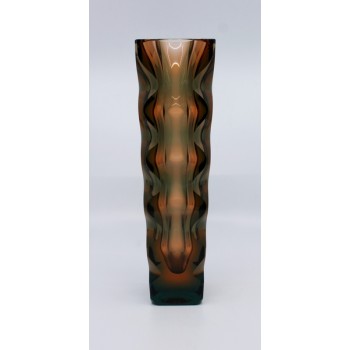 Exbor Egermann Glass Optic Vase Czech c.1967