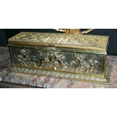 Fine 19th c. Ornately Worked Classical Brass Casket