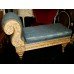 19th c. Carved Gilt Scroll End Chaise Longue Seat