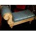 19th c. Carved Gilt Scroll End Chaise Longue Seat