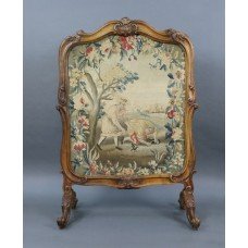 Fine French 18th c. Carved Walnut Tapestry Fire Screen