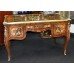 Fine Inlaid Louis XV Style Bureau Plat Writing Table Desk