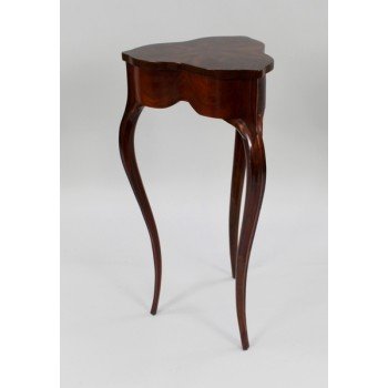 Flame Mahogany Clover Leaf Shaped Lidded Occasional Table