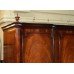 Quality Flame Mahogany Serpentine Fronted Triple Wardrobe Armoire 