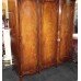 Quality Flame Mahogany Serpentine Fronted Triple Wardrobe Armoire 