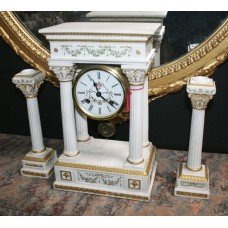 Franklin Mint Empress Josephine French Portico Garniture Clock Set