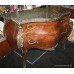 Heavy Bombé Marble Topped French Marquetry Commode