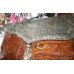 Heavy Bombé Marble Topped French Marquetry Commode