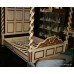 Ornate French Style Cream & Gold Four Poster 5ft Bed