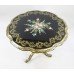 French Ebonized Hand Painted Gilt Tripod Table