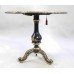 French Ebonized Hand Painted Gilt Tripod Table