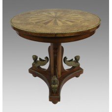 French Inlaid Circular Empire Style Centre Table