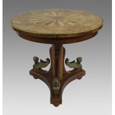 French Inlaid Circular Empire Style Centre Table