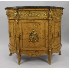 French Marble Topped Maple Side Cabinet