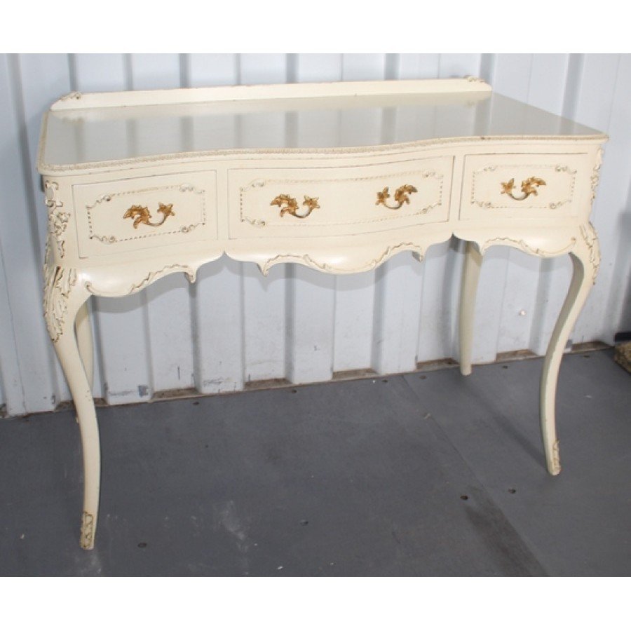 French Marie Antoinette Style Painted Cream Side Table