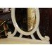 French Painted Carved Wood Kidney Shaped Dressing Table with Mirror & Stool