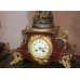 Late 19th c. French Imitation Bronze Spelter & Marble Clock Garniture Set