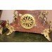 Late 19th c. French Imitation Bronze Spelter & Marble Clock Garniture Set