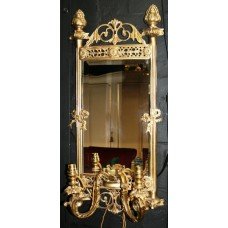 Early 20th c. French Ormolu Girandole Mirror