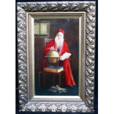 Galileo Portrait Oil on Canvas Signed 'J.M 1902'