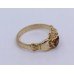 Garnet Claddagh Ring 9ct Yellow Gold