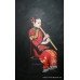 Geisha Girl Playing Flute Genuine Painting Set in Gilt Frame