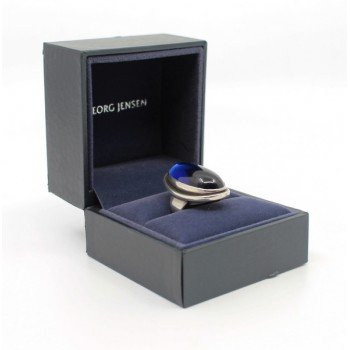 Georg Jensen Large Oval Sapphire Silver Ring