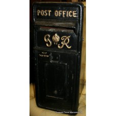 Cast Iron George VI Black & Gold Wall Post Box