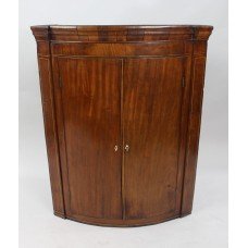 Georgian Mahogany Inlaid Hanging Corner Cabinet