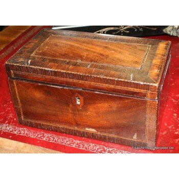 Georgian Inlaid Mahogany Crossbanding Caddy Box