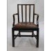 Georgian Oak Leather Seated Country Armchair